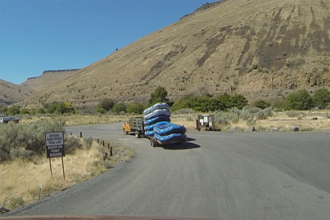 Rafts being delivered